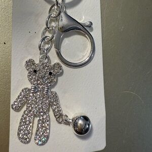 Isabella New York Silver Teddy Bear Keychain